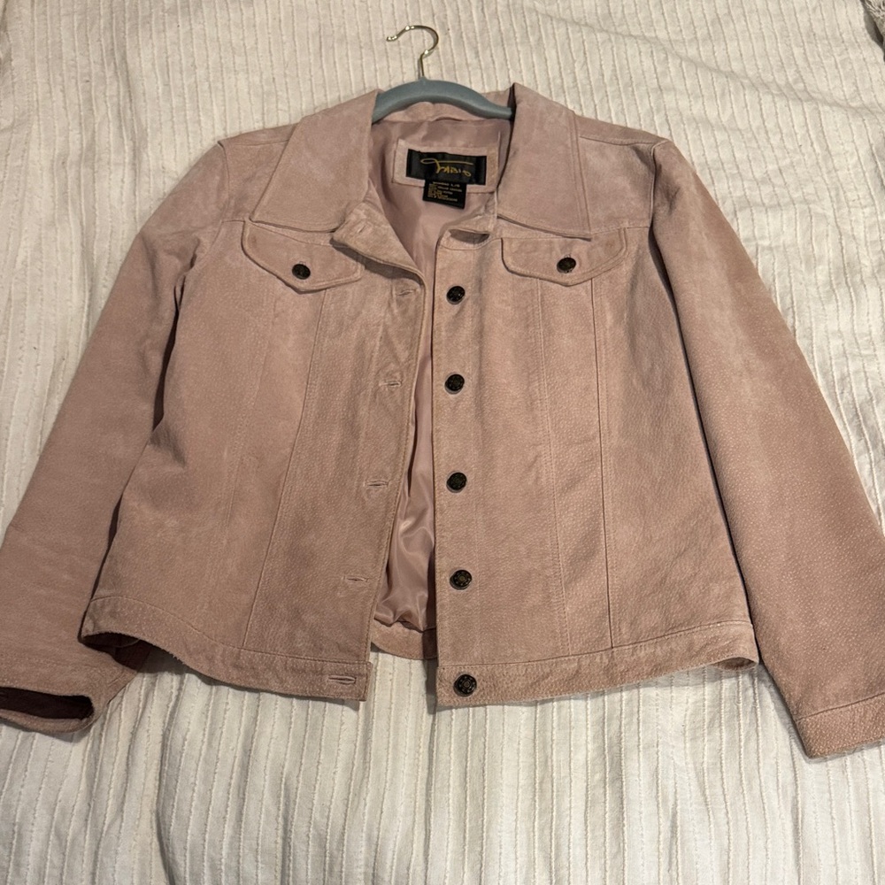 Women's Light Pink Suede Jacket